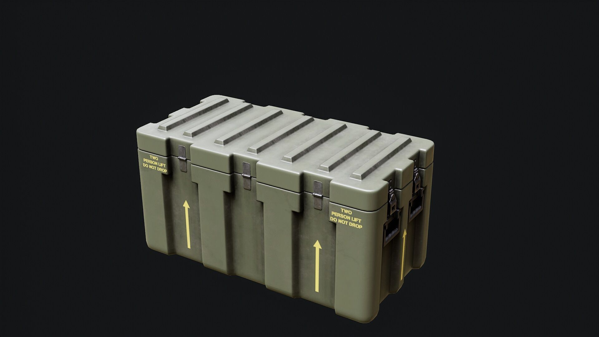 Low Poly PBR Military Crate 1 Low-poly 3D model_5