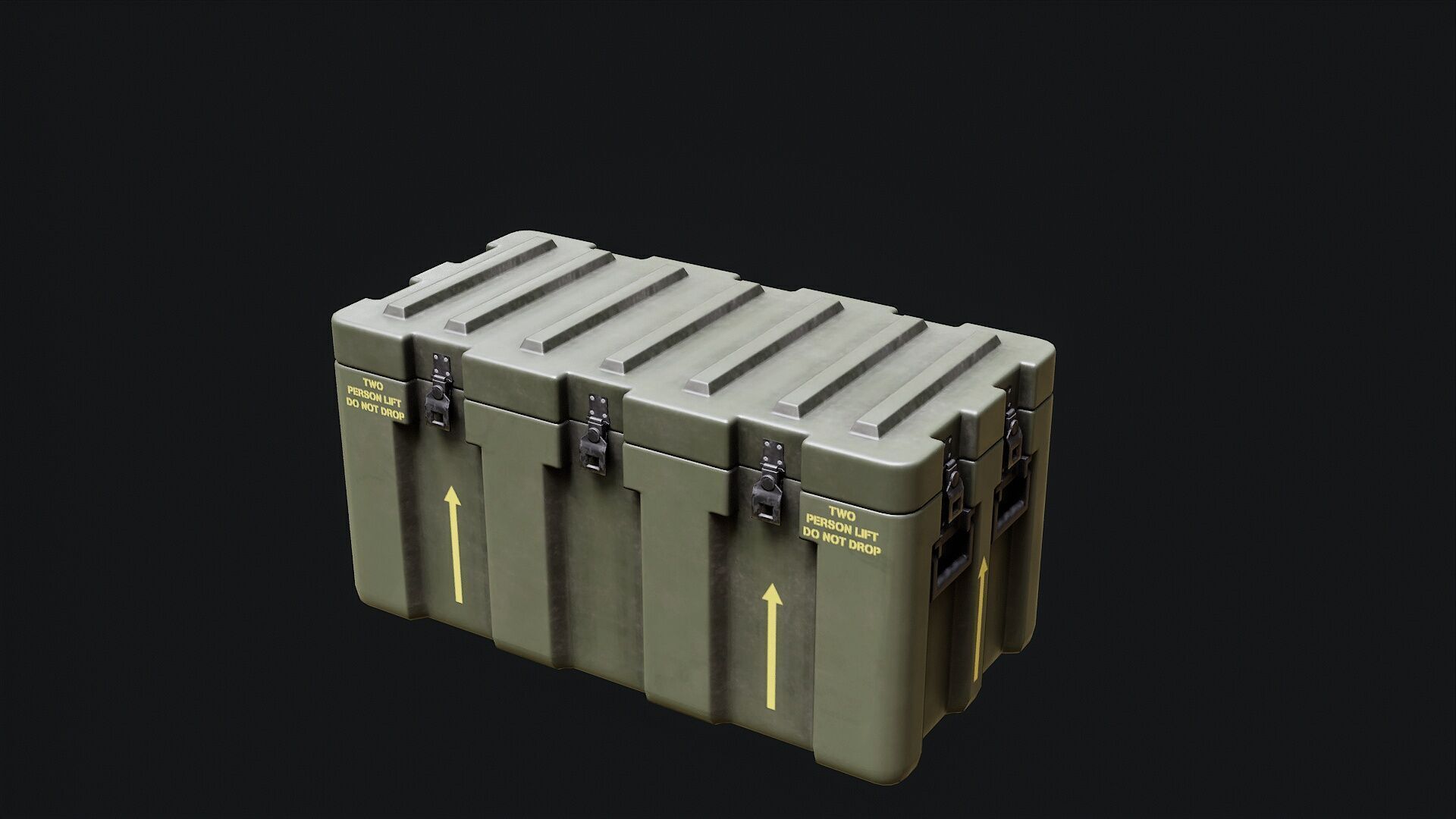 Low Poly PBR Military Crate 1 Low-poly 3D model_4
