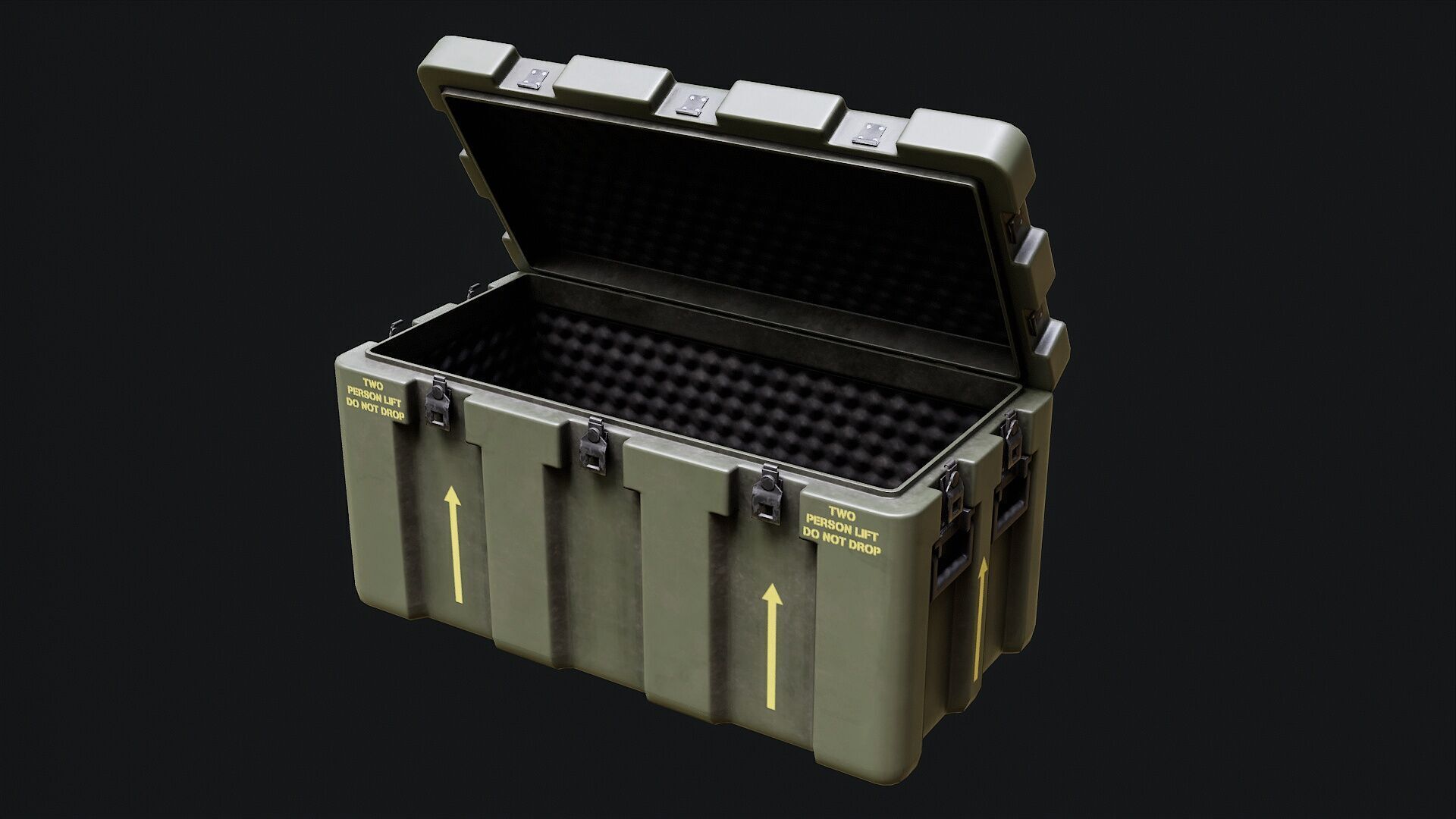 Low Poly PBR Military Crate 1 Low-poly 3D model_2