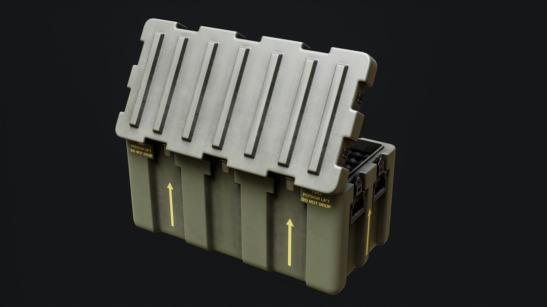 Low Poly PBR Military Crate 1 Low-poly 3D model_3