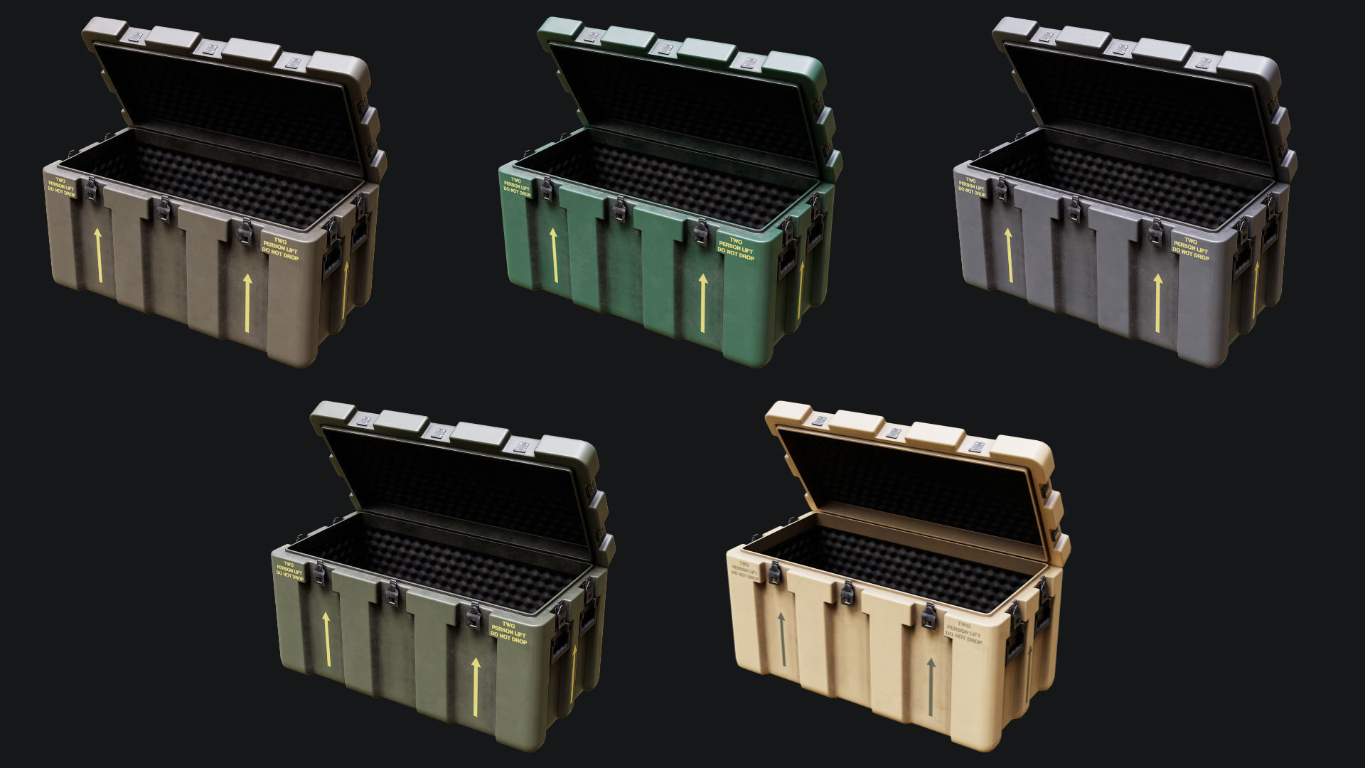 Low Poly PBR Military Crate 1 Low-poly 3D model_6