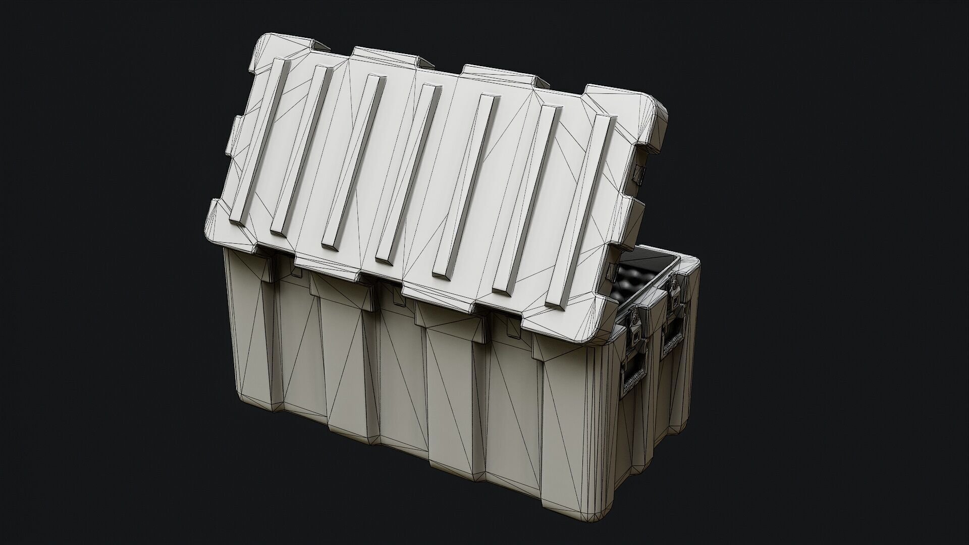 Low Poly PBR Military Crate 1 Low-poly 3D model_12