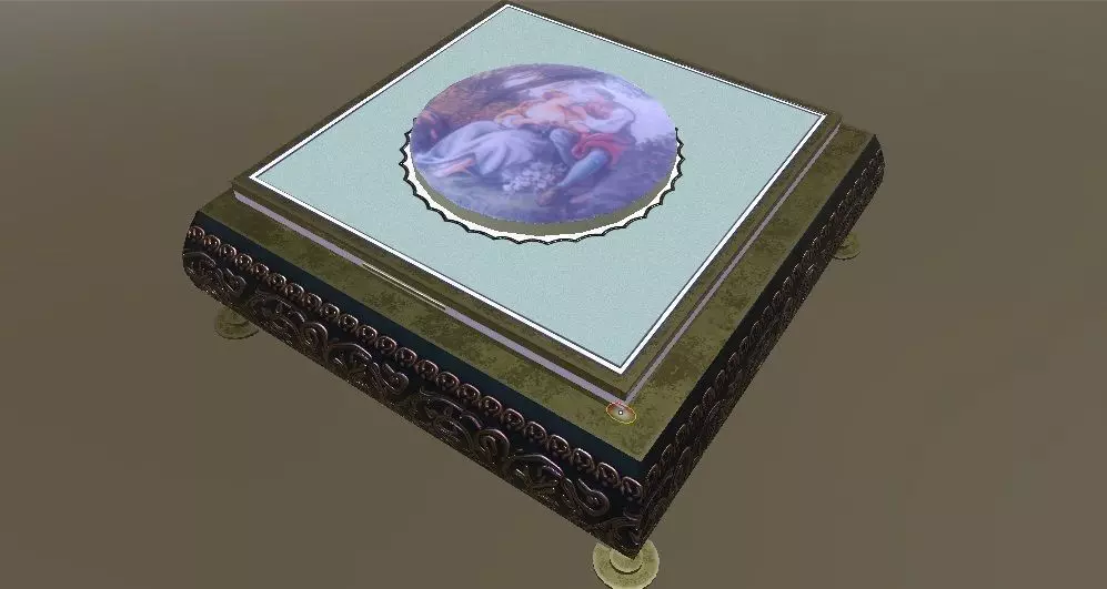 Antique jewelry box Low-poly 3D model