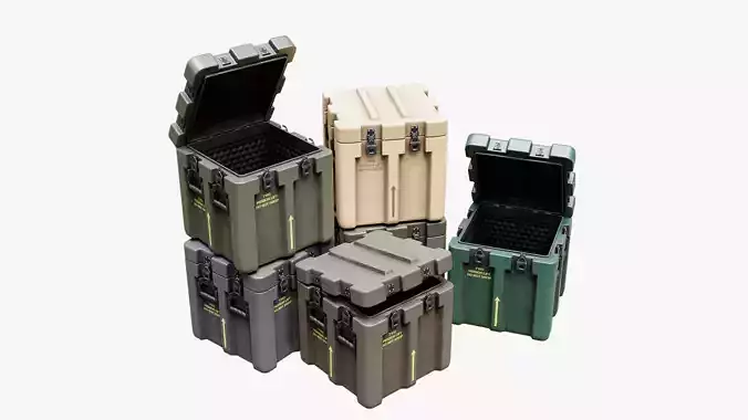 Low Poly PBR Military Crate 2 Low-poly 3D model