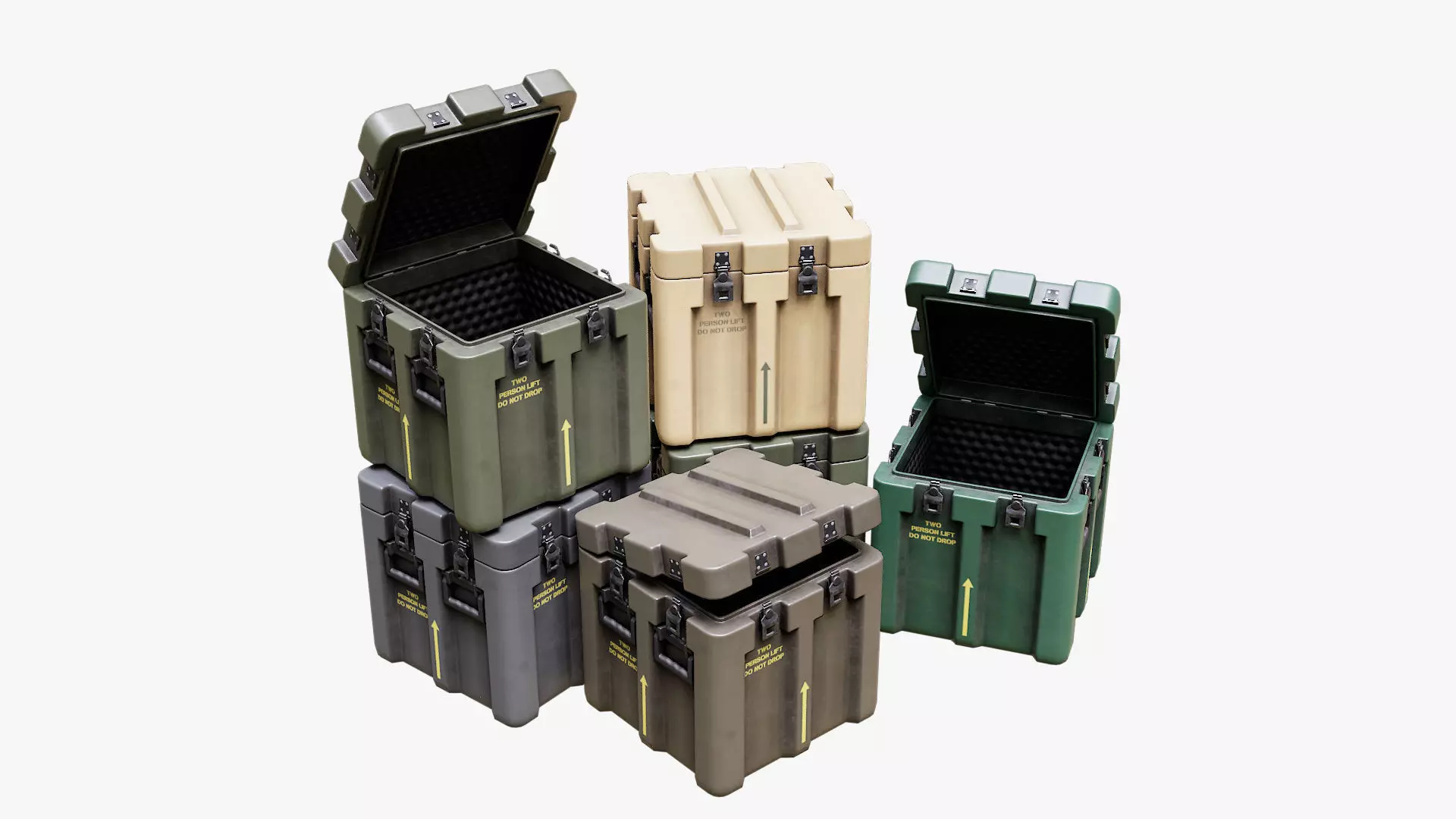Low Poly PBR Military Crate 2 Low-poly 3D model_0