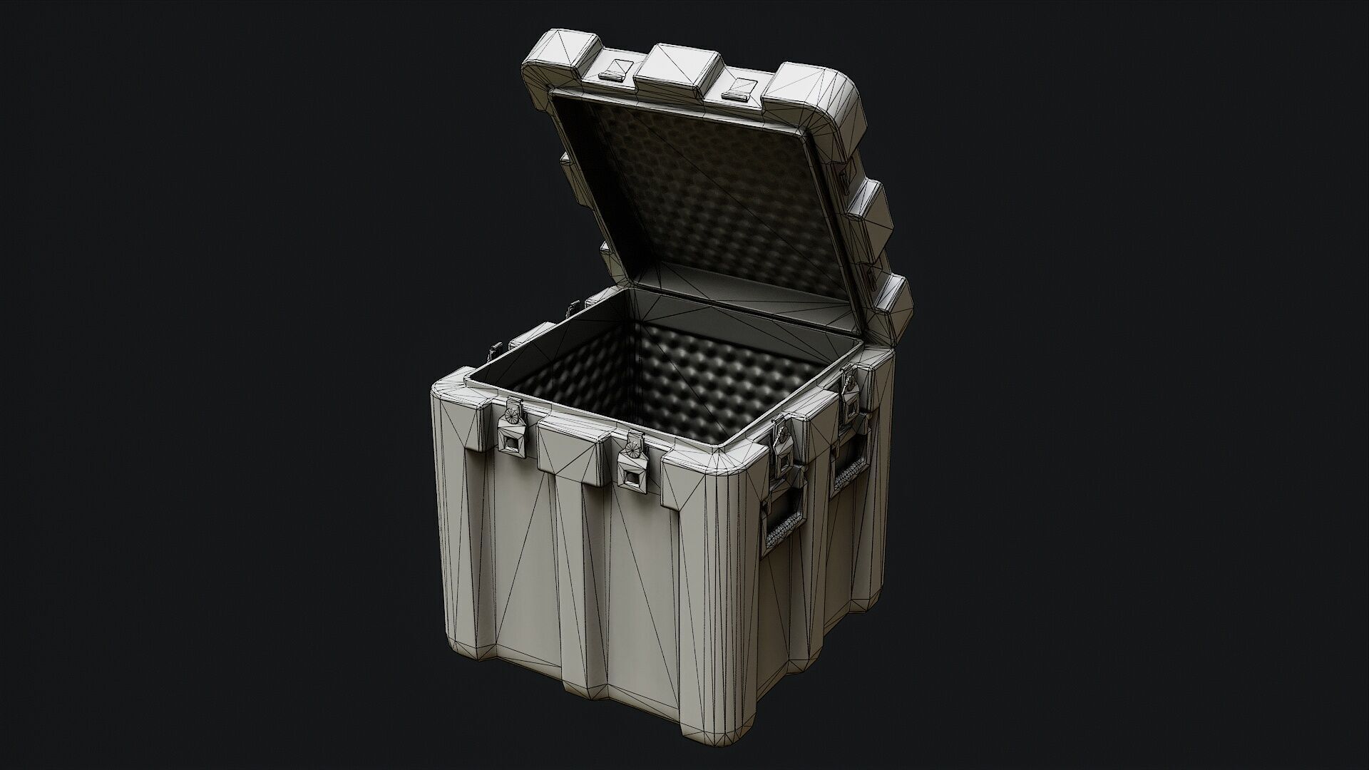 Low Poly PBR Military Crate 2 Low-poly 3D model_8