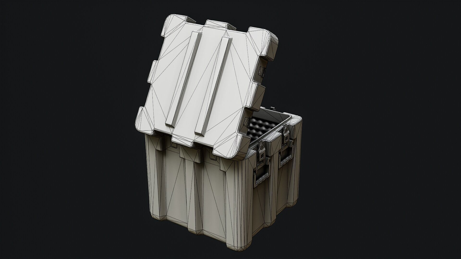 Low Poly PBR Military Crate 2 Low-poly 3D model_10
