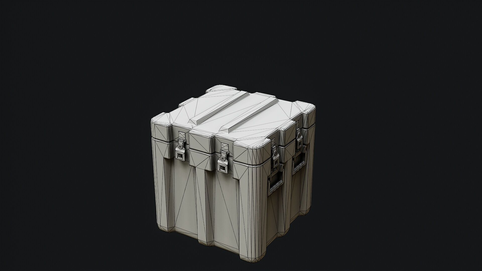 Low Poly PBR Military Crate 2 Low-poly 3D model_12