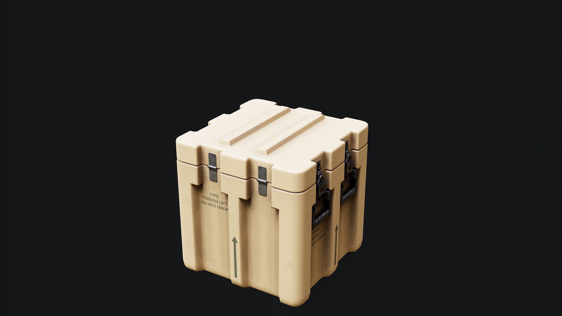 Low Poly PBR Military Crate 2 Low-poly 3D model_5