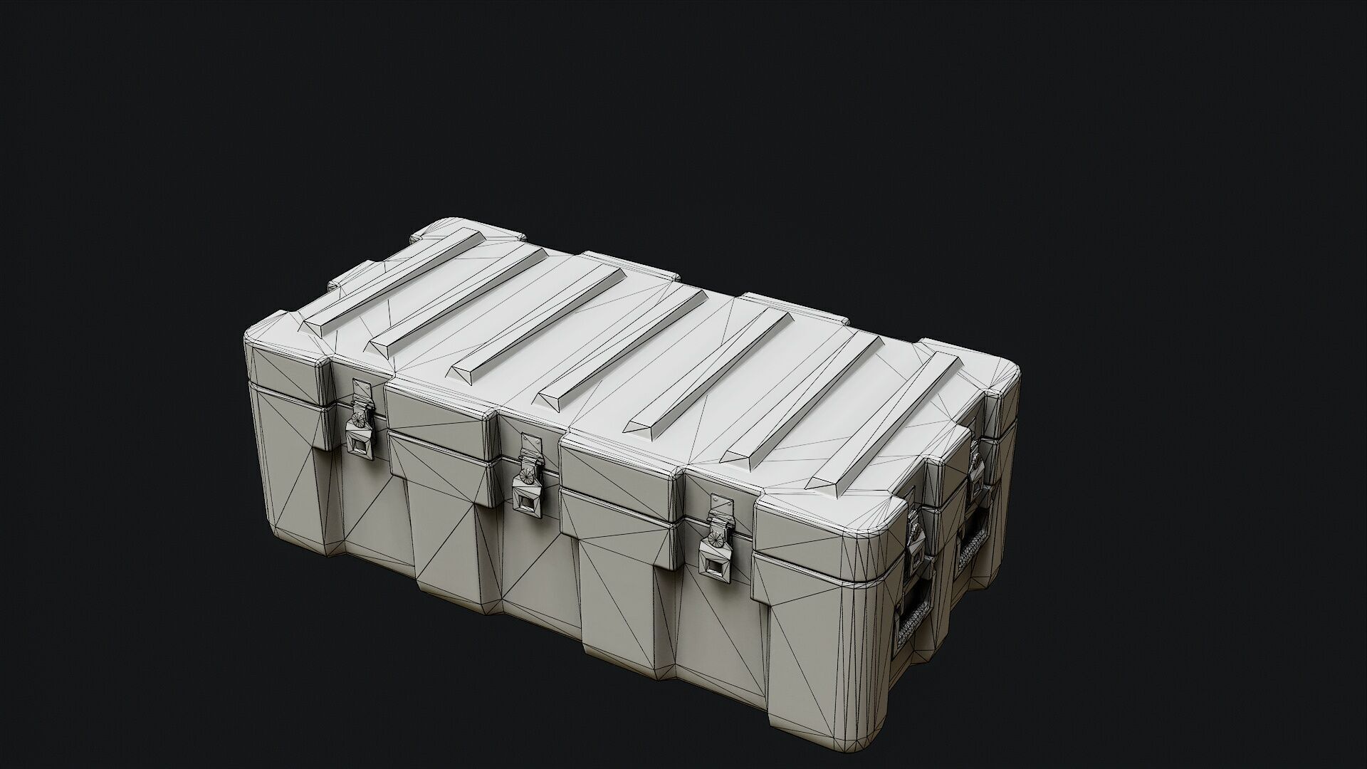 Low Poly PBR Military Crate 3 Low-poly 3D model_12