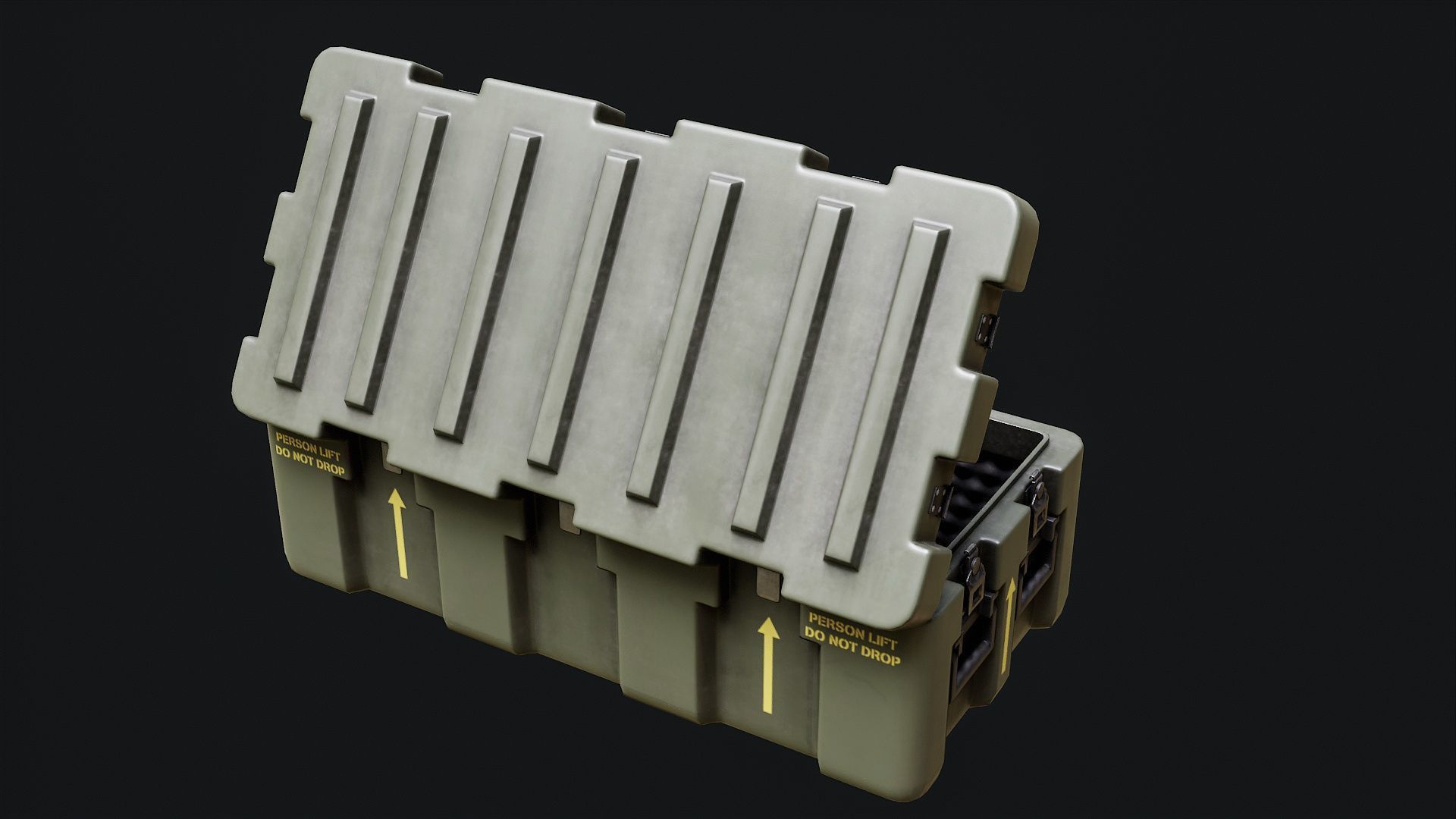 Low Poly PBR Military Crate 3 Low-poly 3D model_3