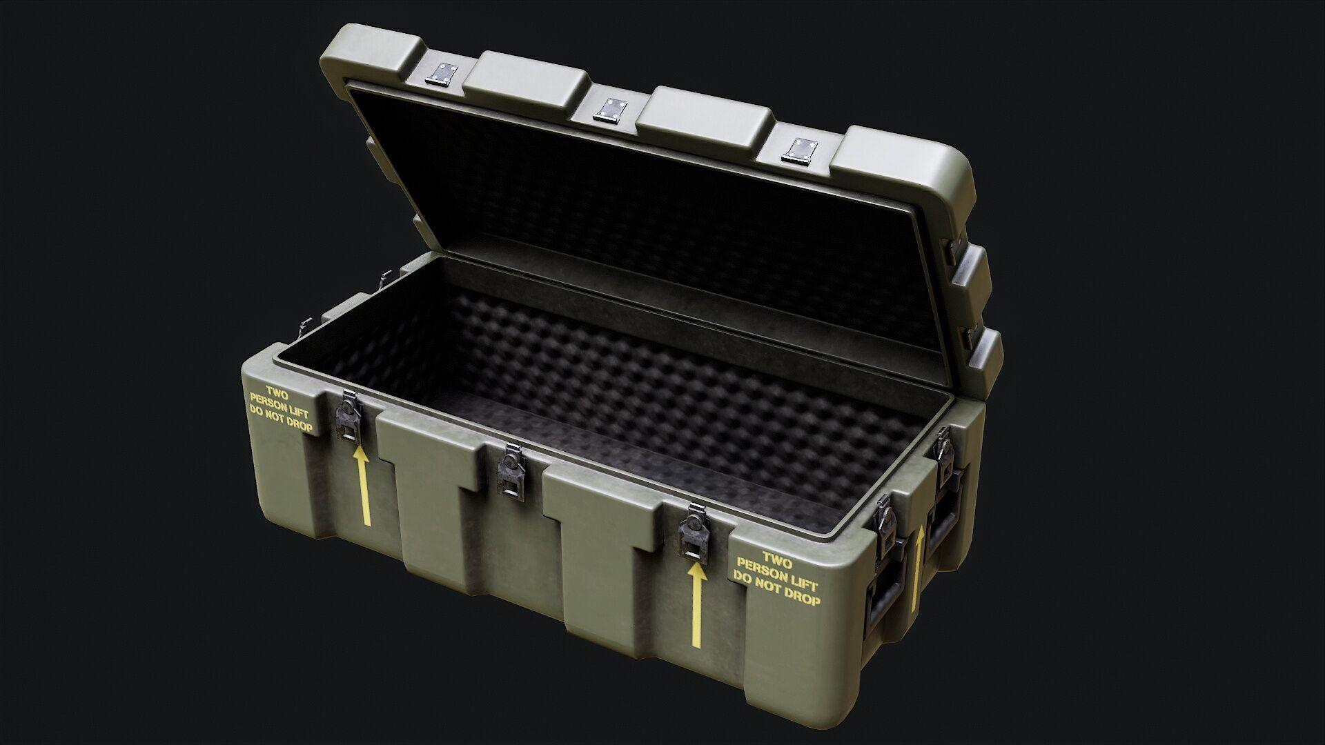 Low Poly PBR Military Crate 3 Low-poly 3D model_2