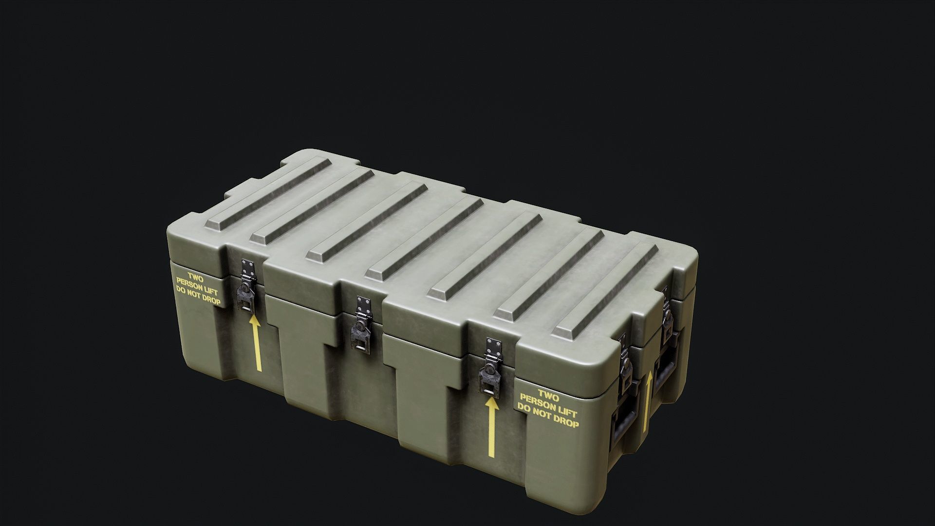 Low Poly PBR Military Crate 3 Low-poly 3D model_4