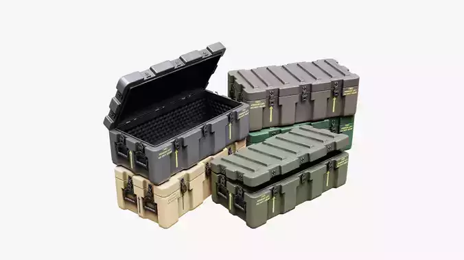 Low Poly PBR Military Crate 3 Low-poly 3D model