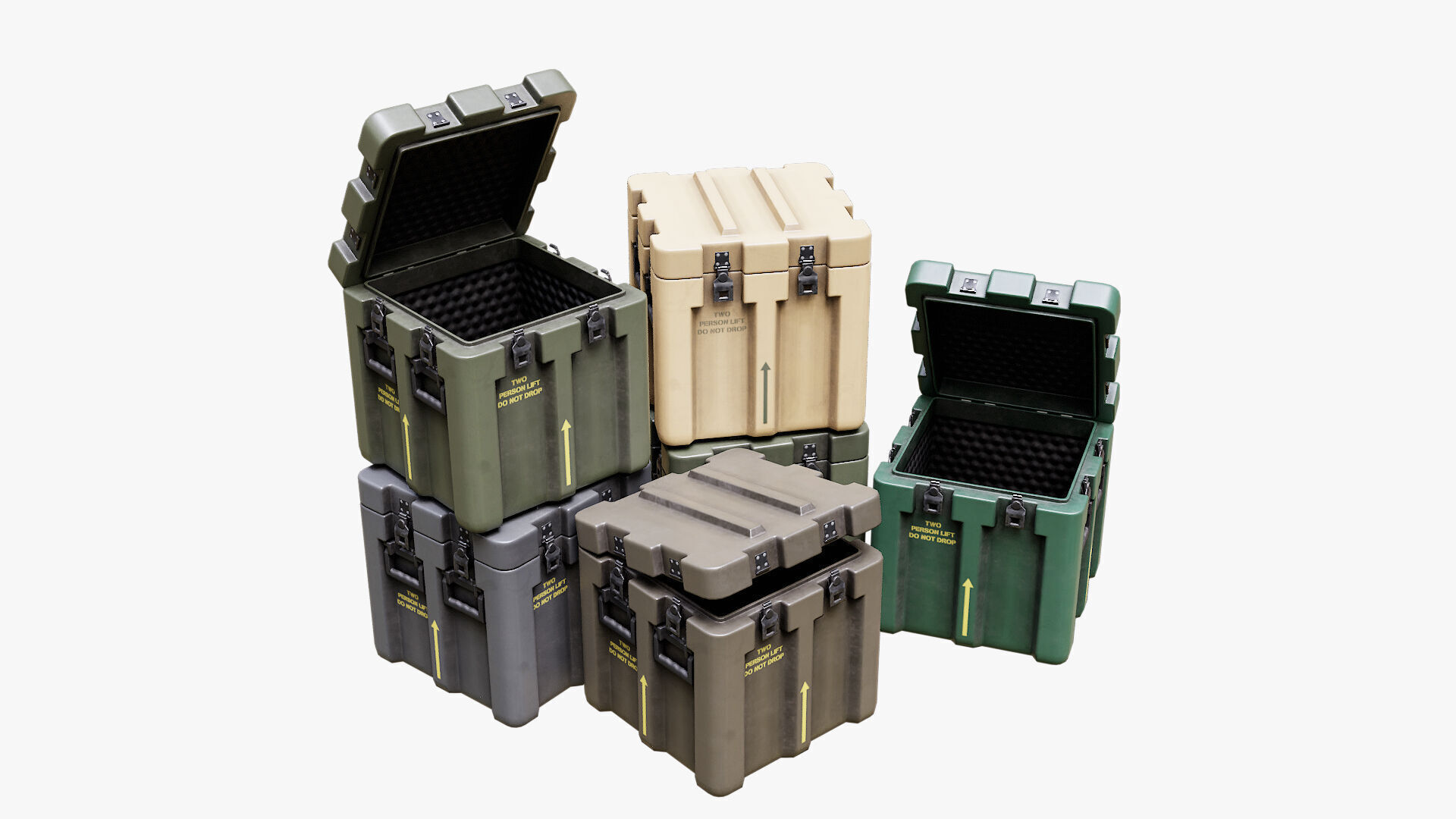 Low Poly PBR Military Crate Collection Low-poly 3D model_3