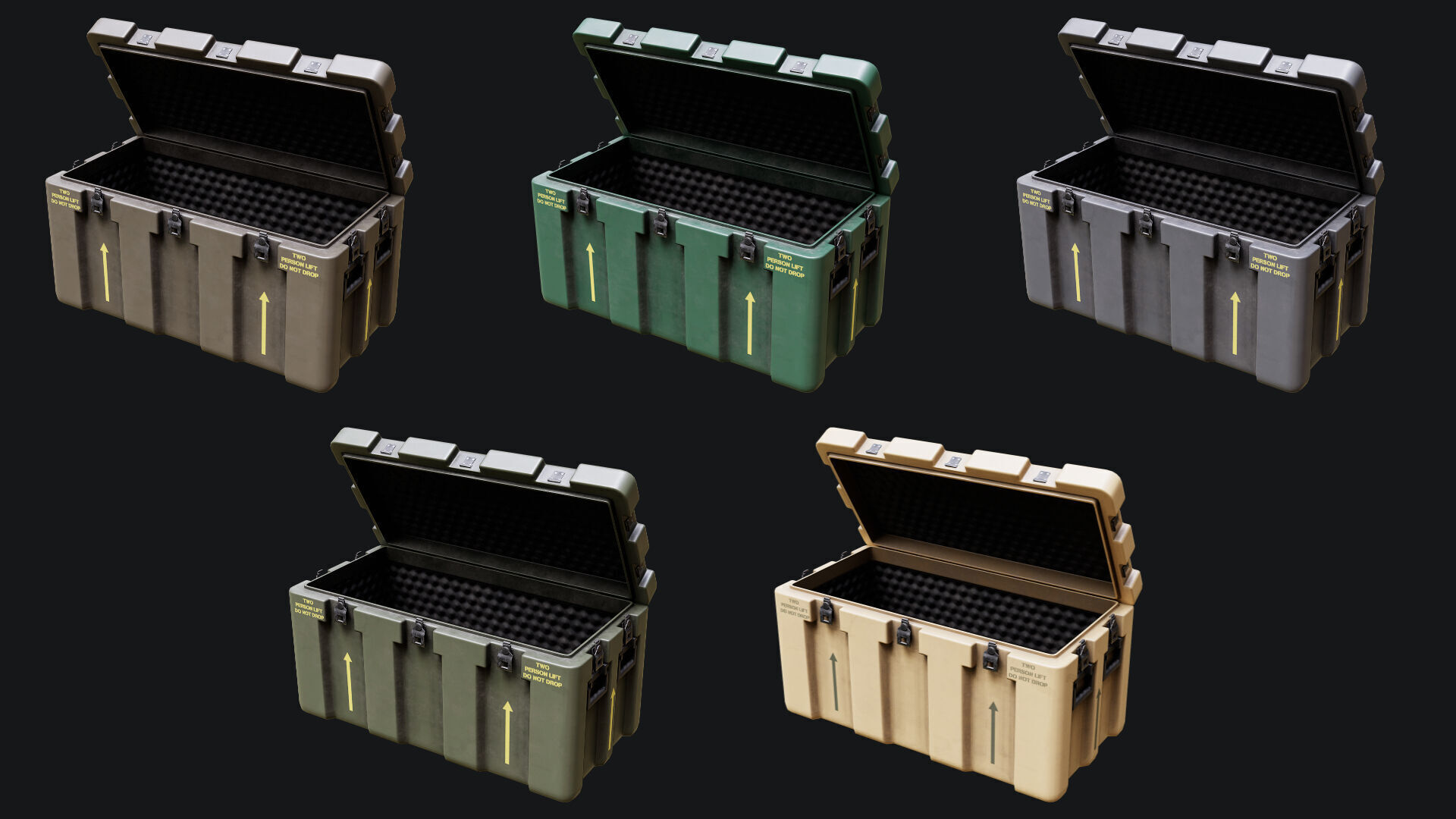 Low Poly PBR Military Crate Collection Low-poly 3D model_19