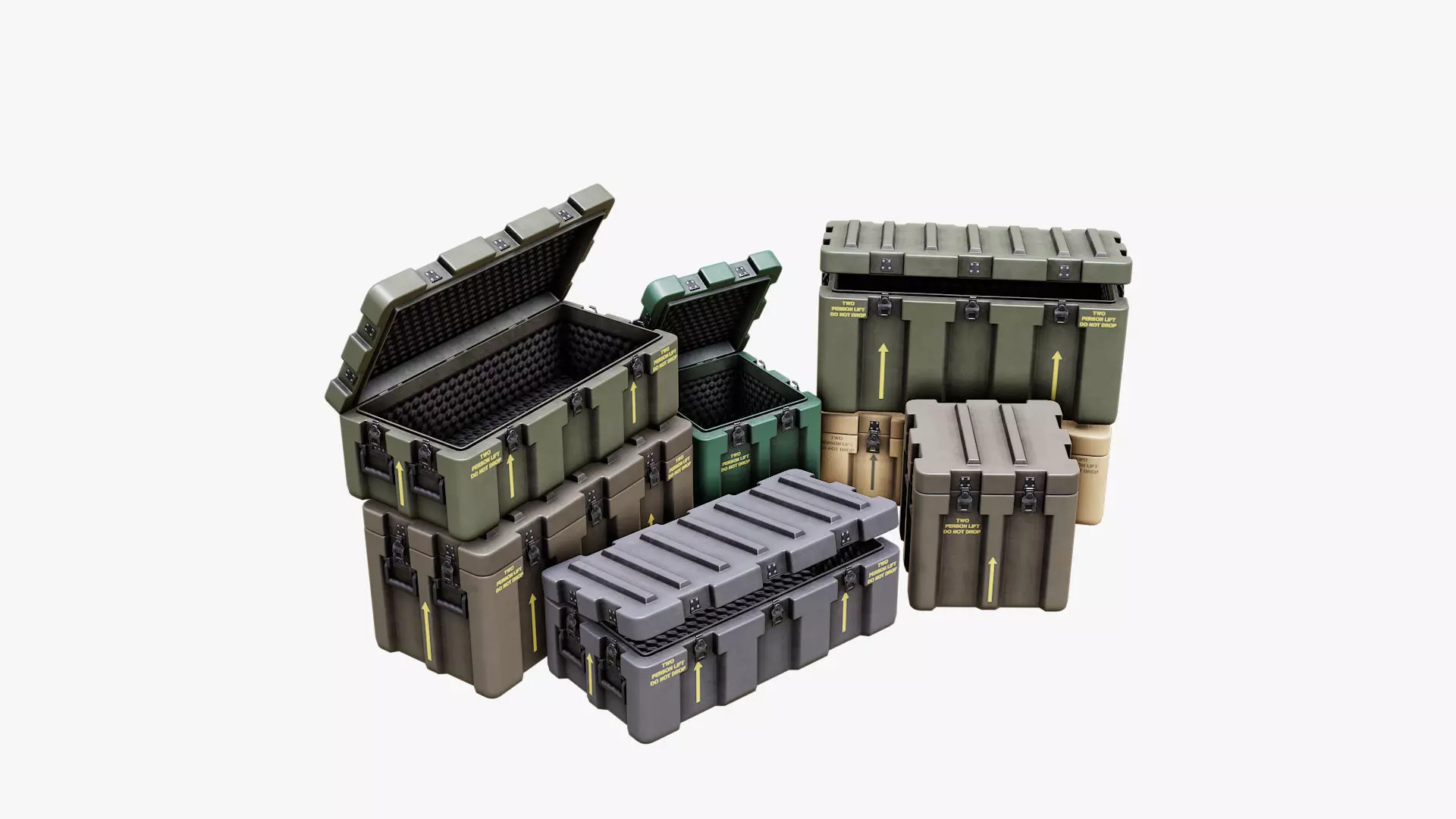 Low Poly PBR Military Crate Collection Low-poly 3D model_0