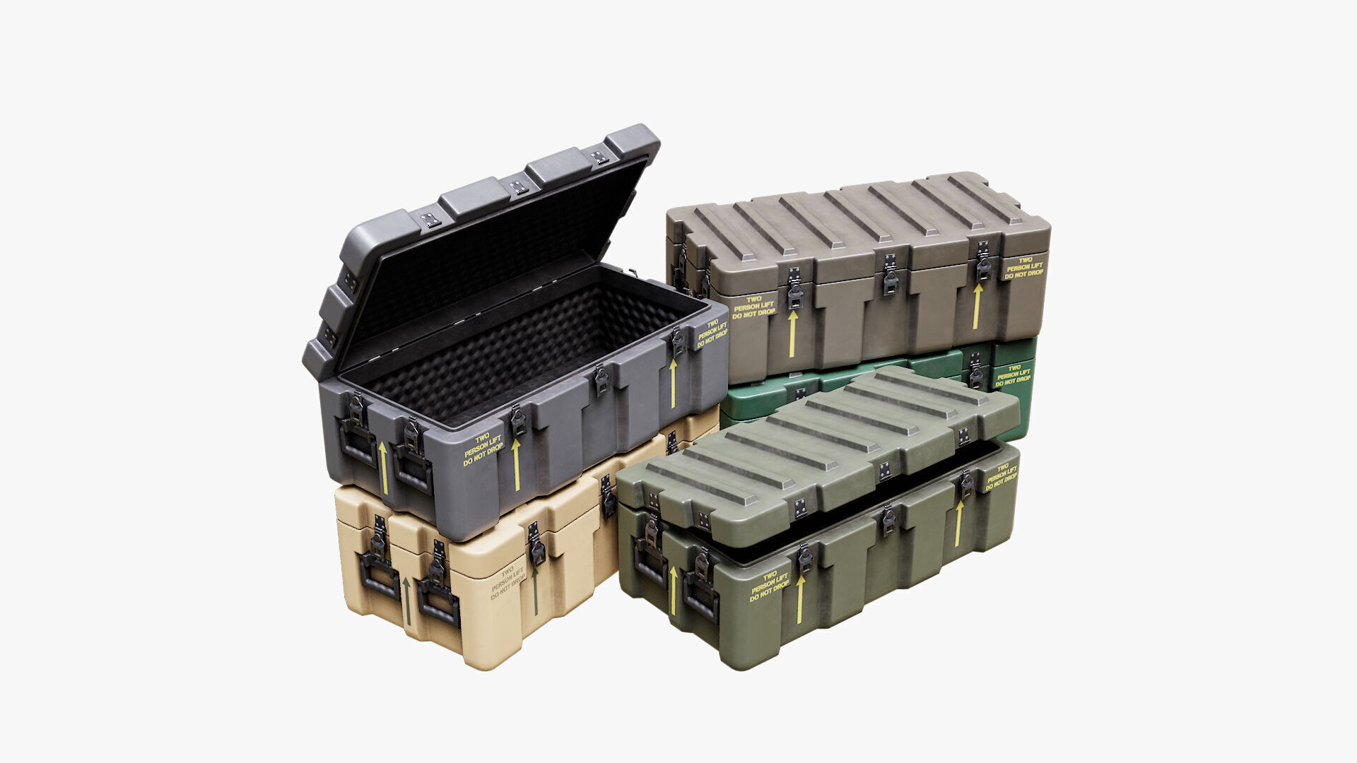 Low Poly PBR Military Crate Collection Low-poly 3D model_4