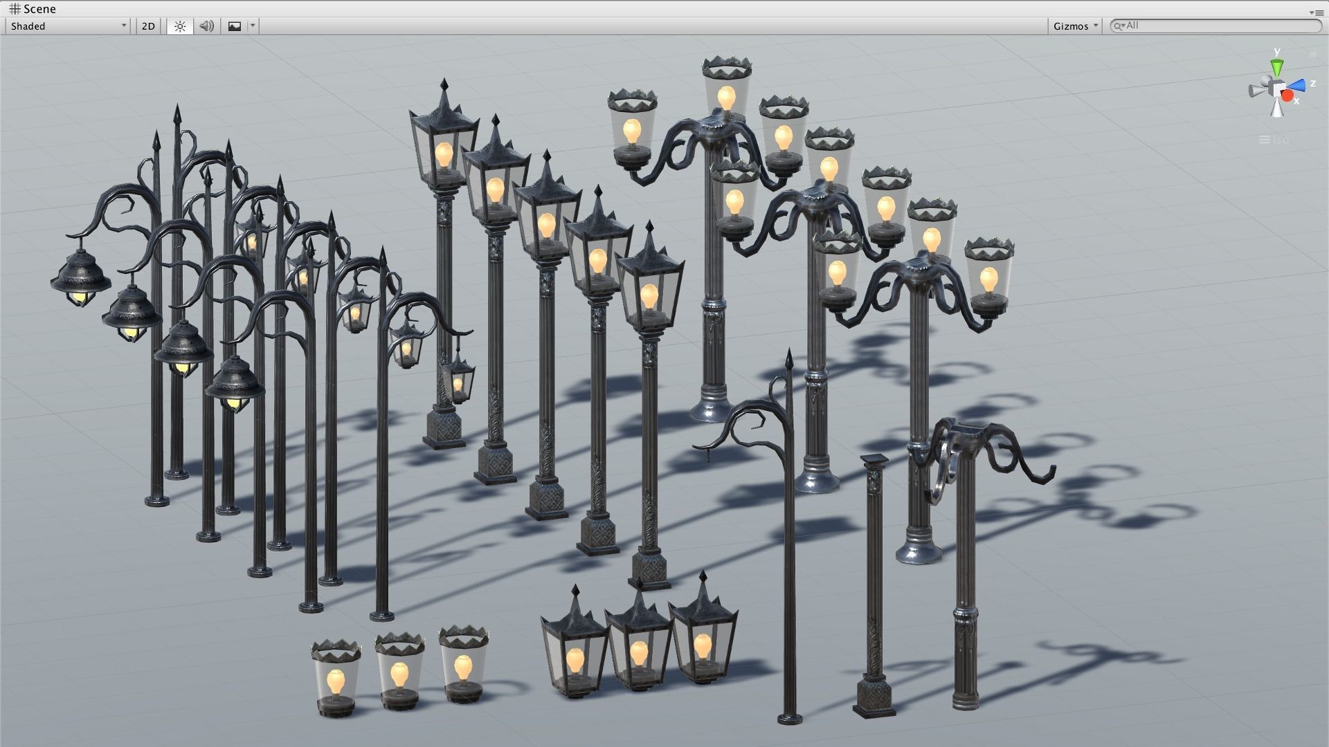 Victorian Street Lantern Pack Low-poly 3D model_13