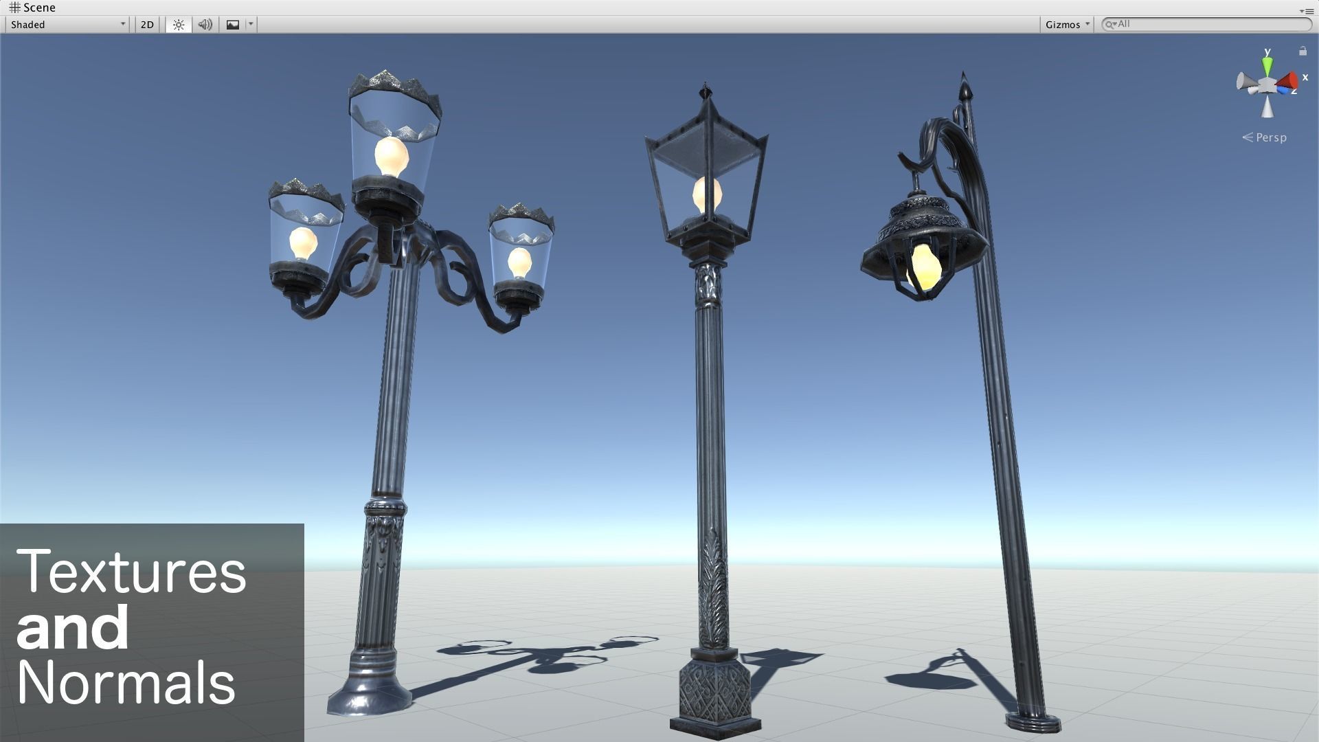 Victorian Street Lantern Pack Low-poly 3D model_9