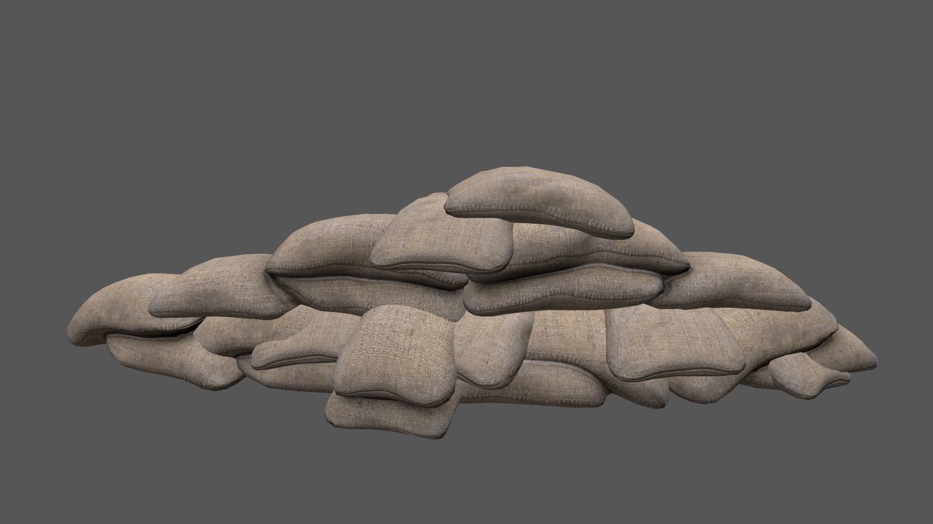 sandbag set pile of sacks Low-poly 3D model_15