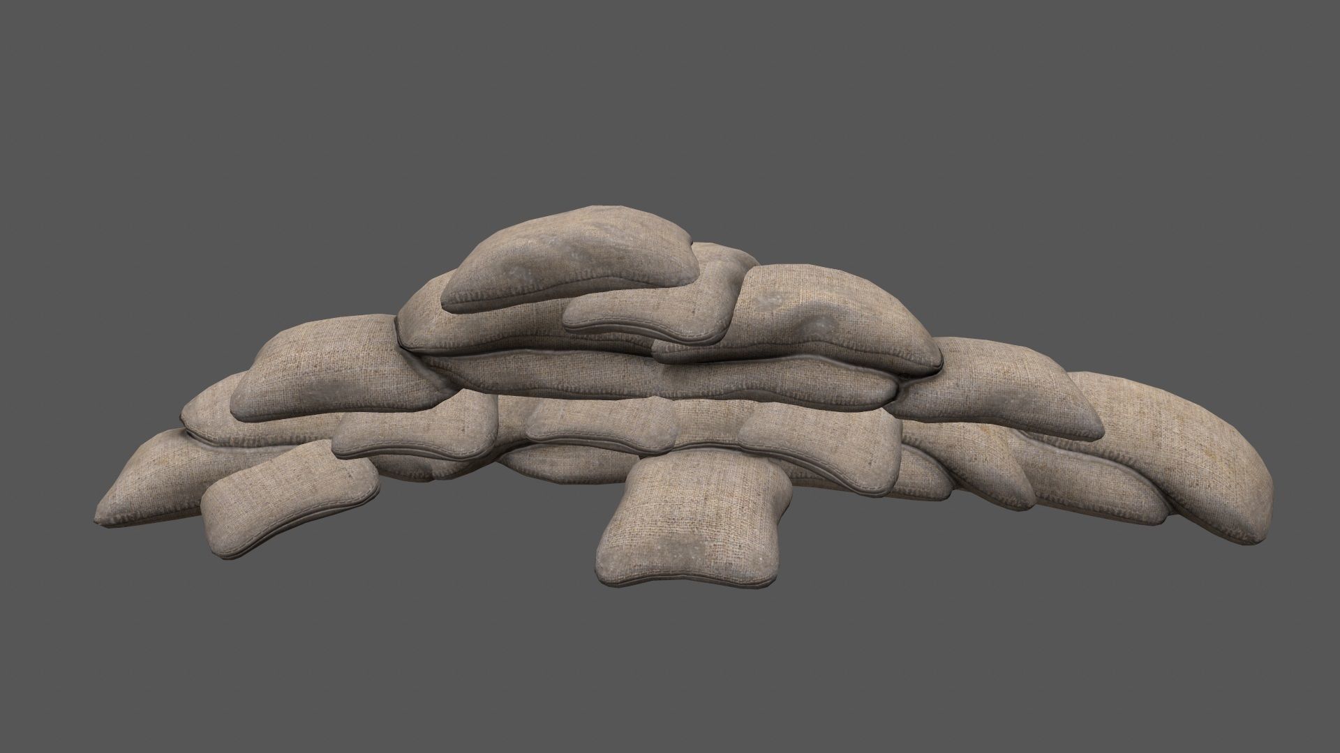 sandbag set pile of sacks Low-poly 3D model_14
