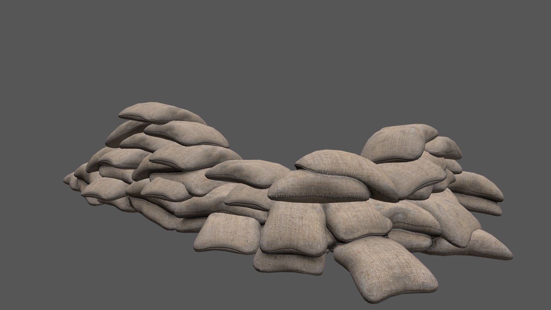 sandbag set pile of sacks Low-poly 3D model_11