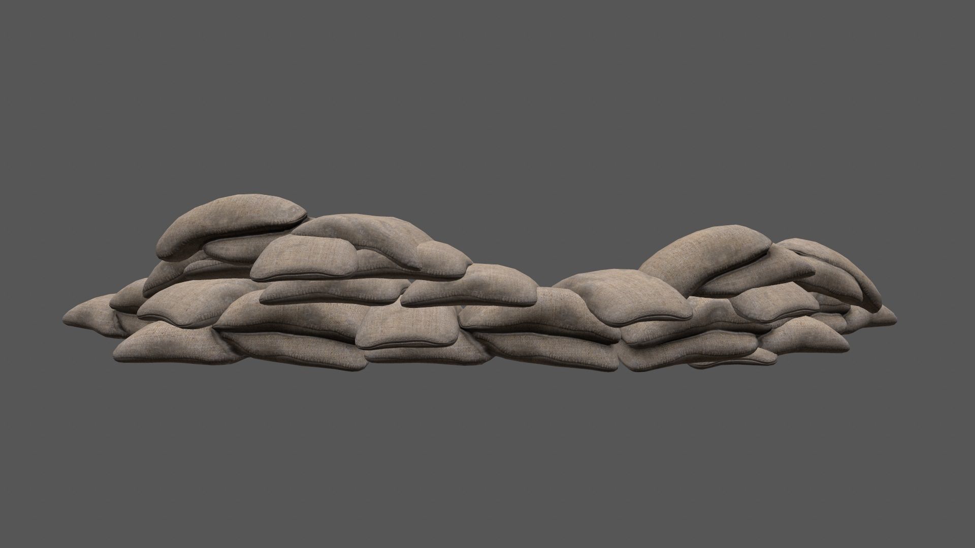 sandbag set pile of sacks Low-poly 3D model_12