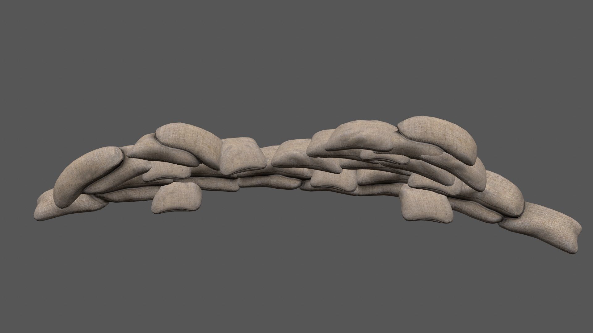 sandbag set pile of sacks Low-poly 3D model_13