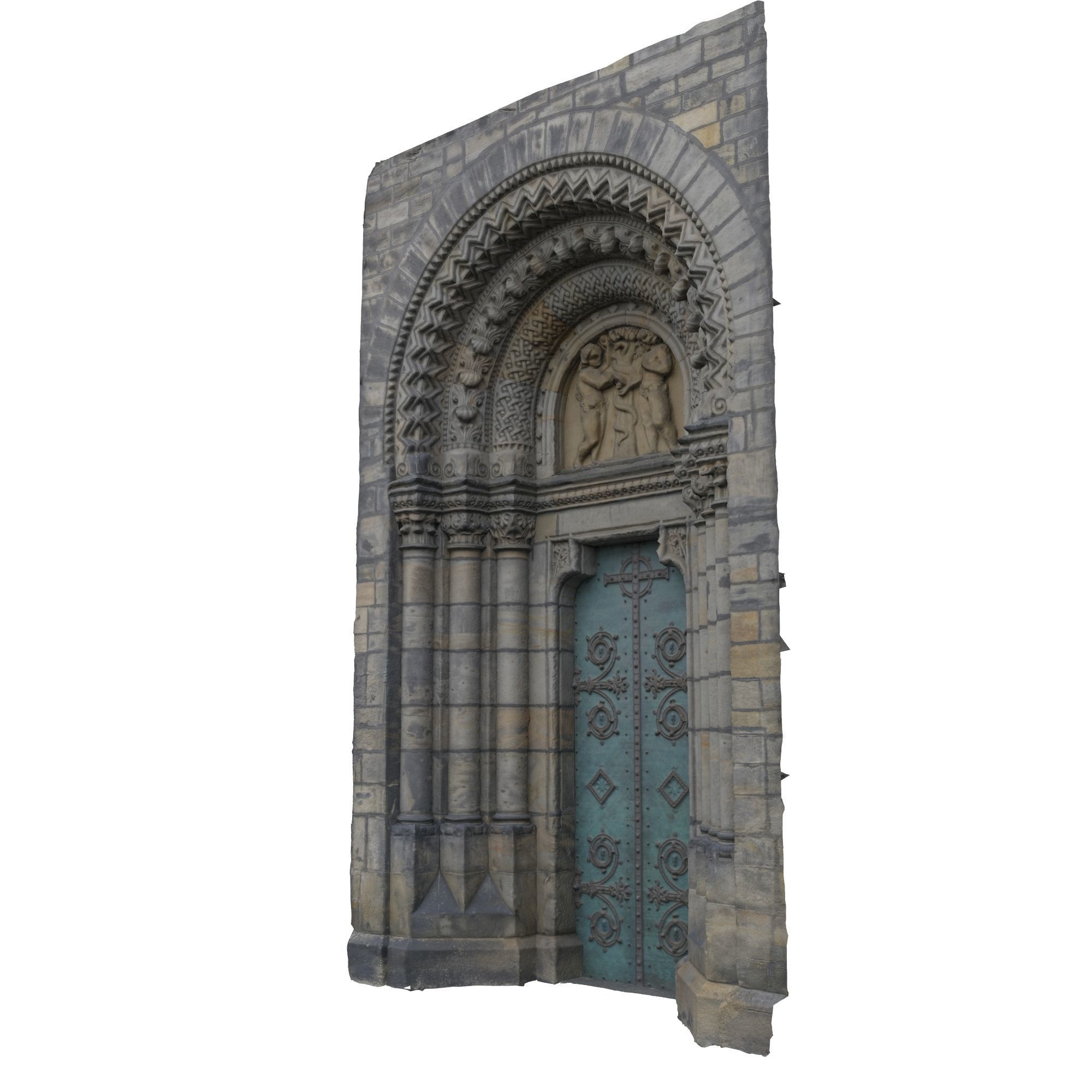 Church portal Low-poly 3D model_17
