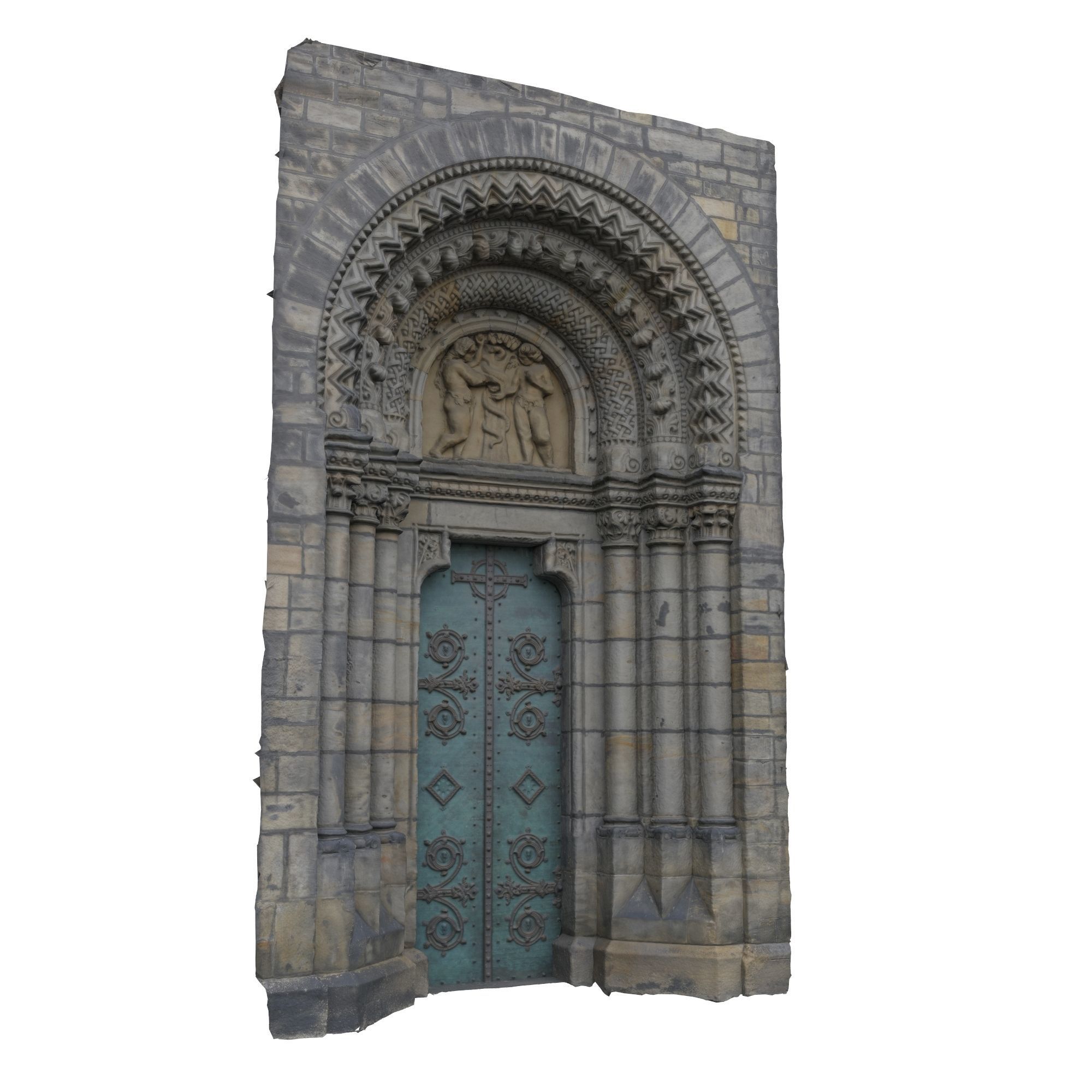 Church portal Low-poly 3D model_8
