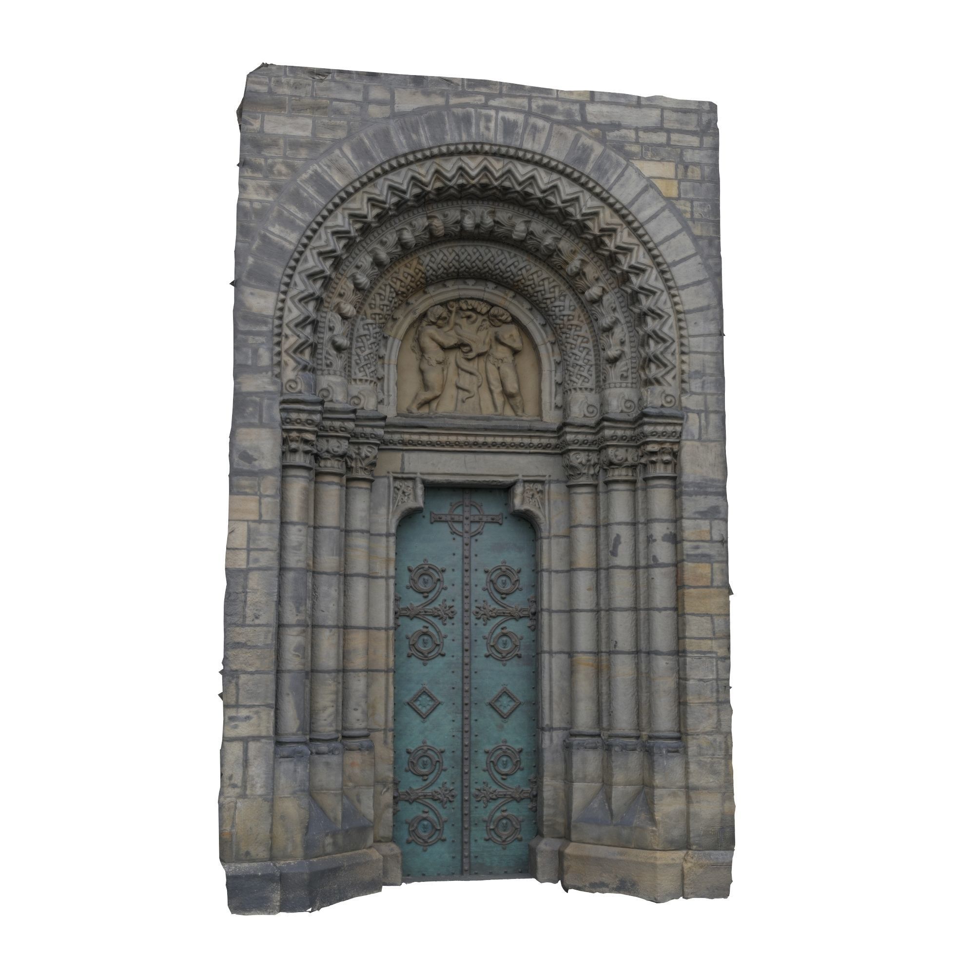 Church portal Low-poly 3D model_10