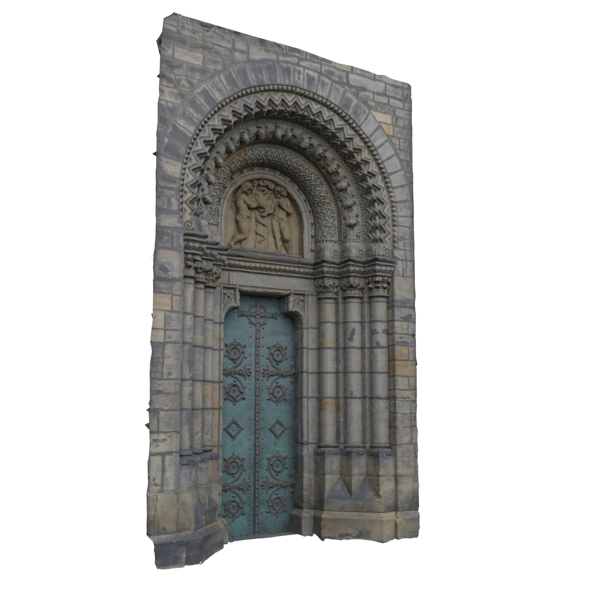 Church portal Low-poly 3D model_7