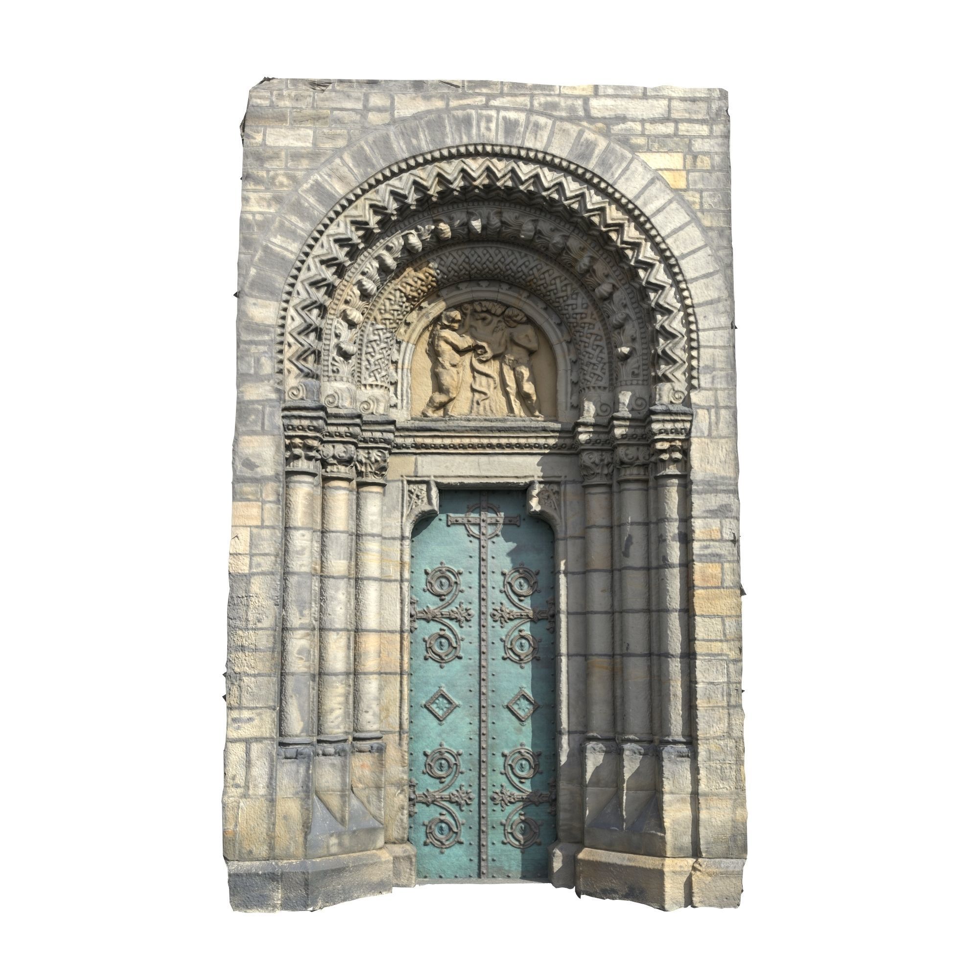 Church portal Low-poly 3D model_1