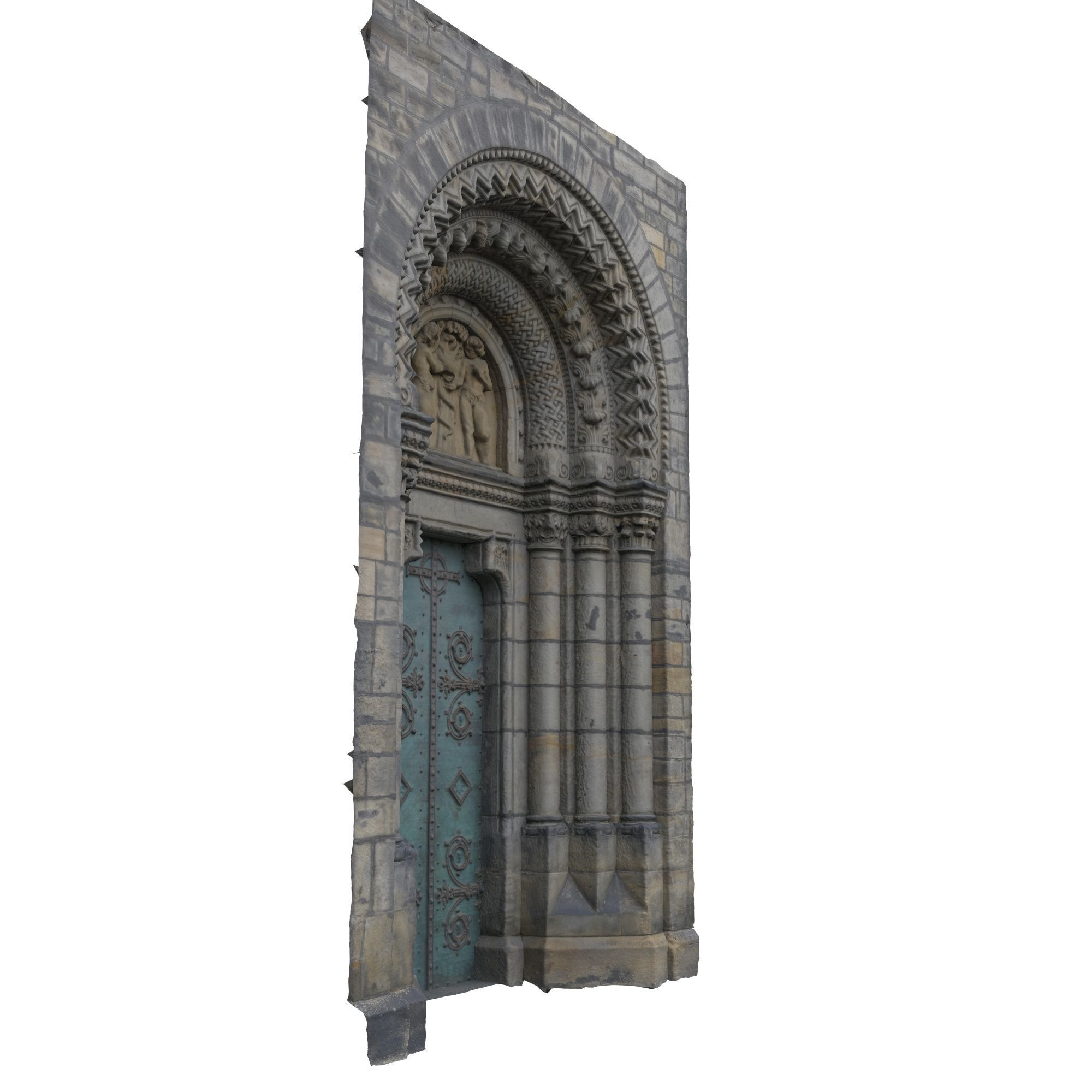 Church portal Low-poly 3D model_4