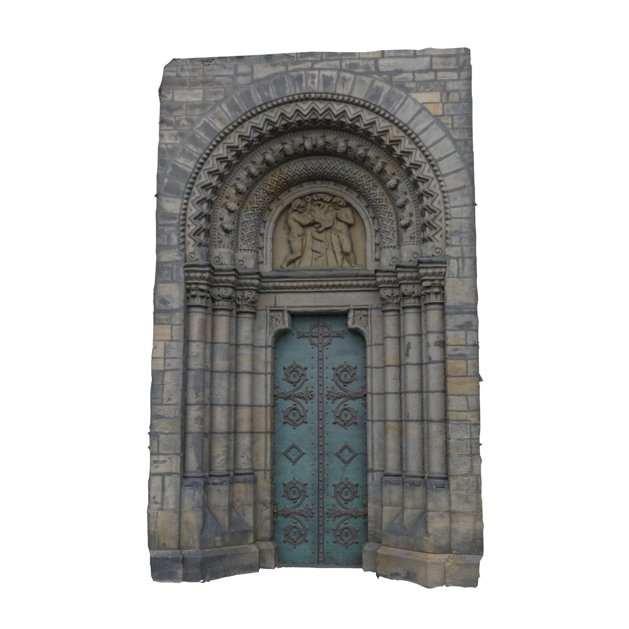 Church portal Low-poly 3D model_12