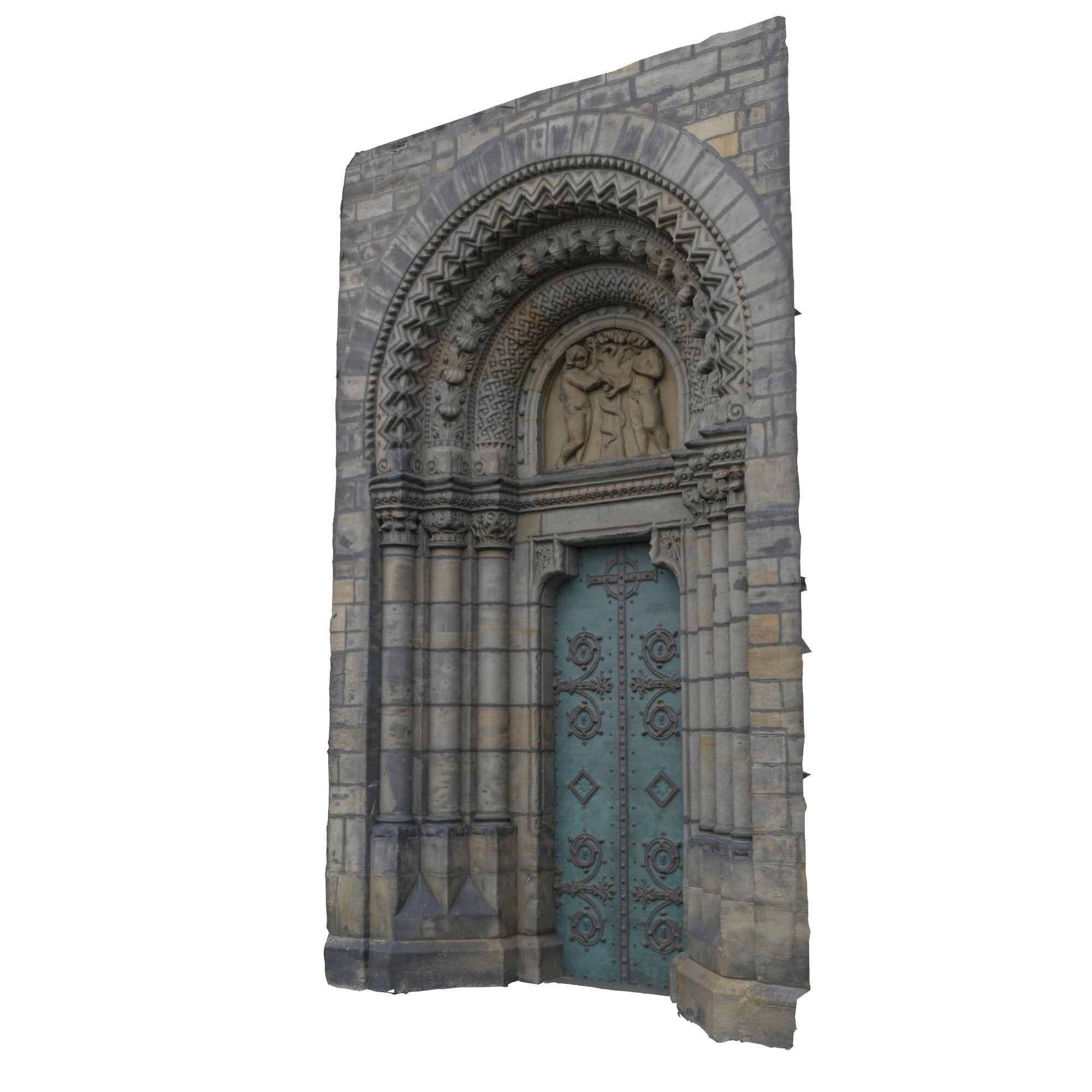 Church portal Low-poly 3D model_16