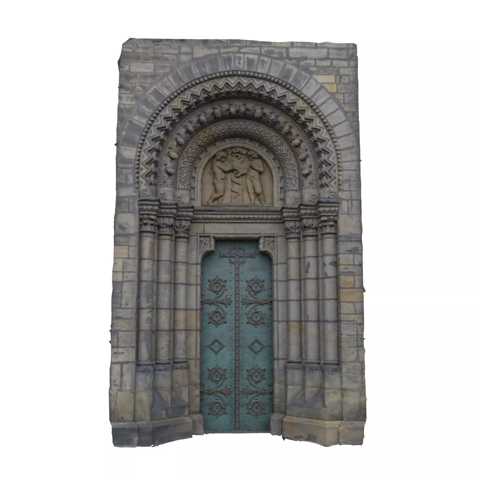 Church portal Low-poly 3D model_0