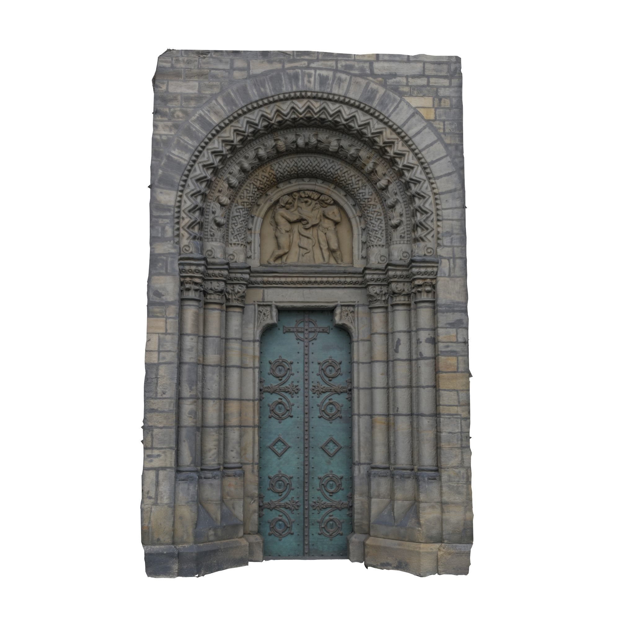 Church portal Low-poly 3D model_11