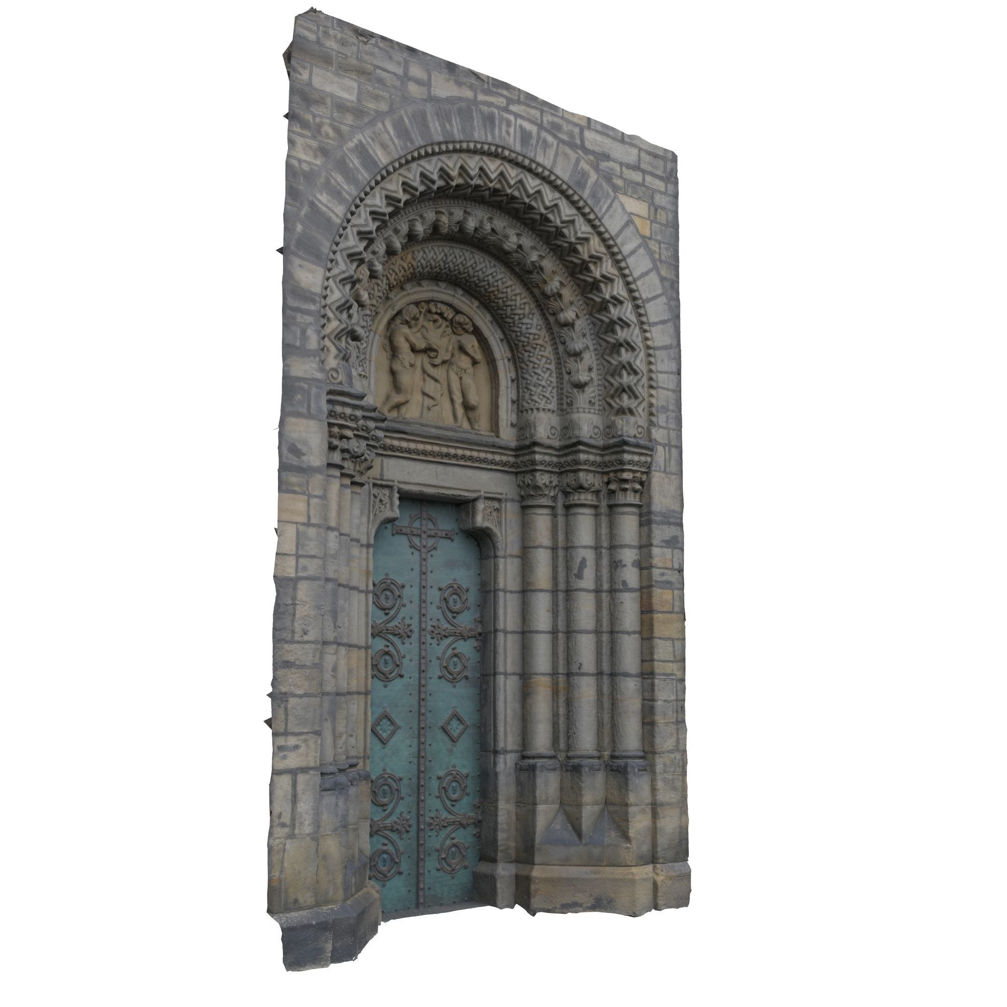 Church portal Low-poly 3D model_6