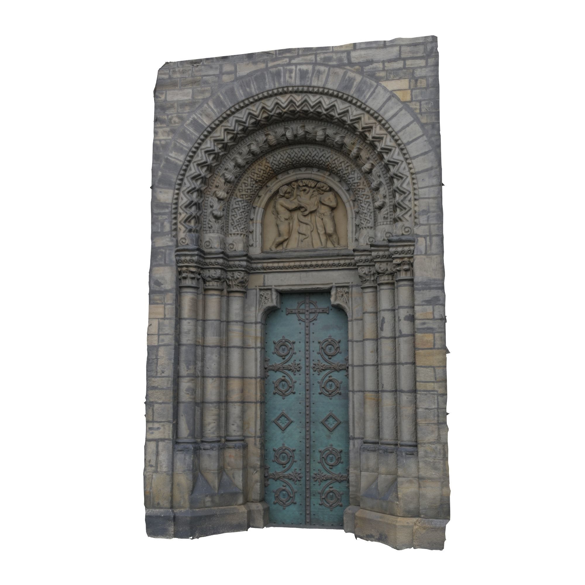 Church portal Low-poly 3D model_13