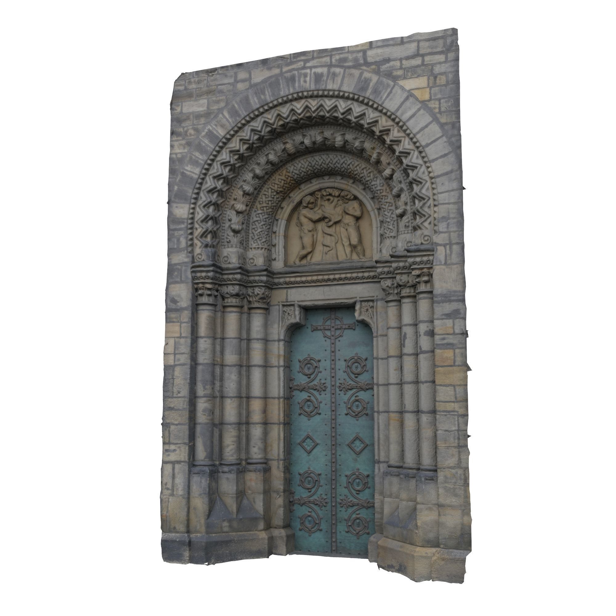 Church portal Low-poly 3D model_14