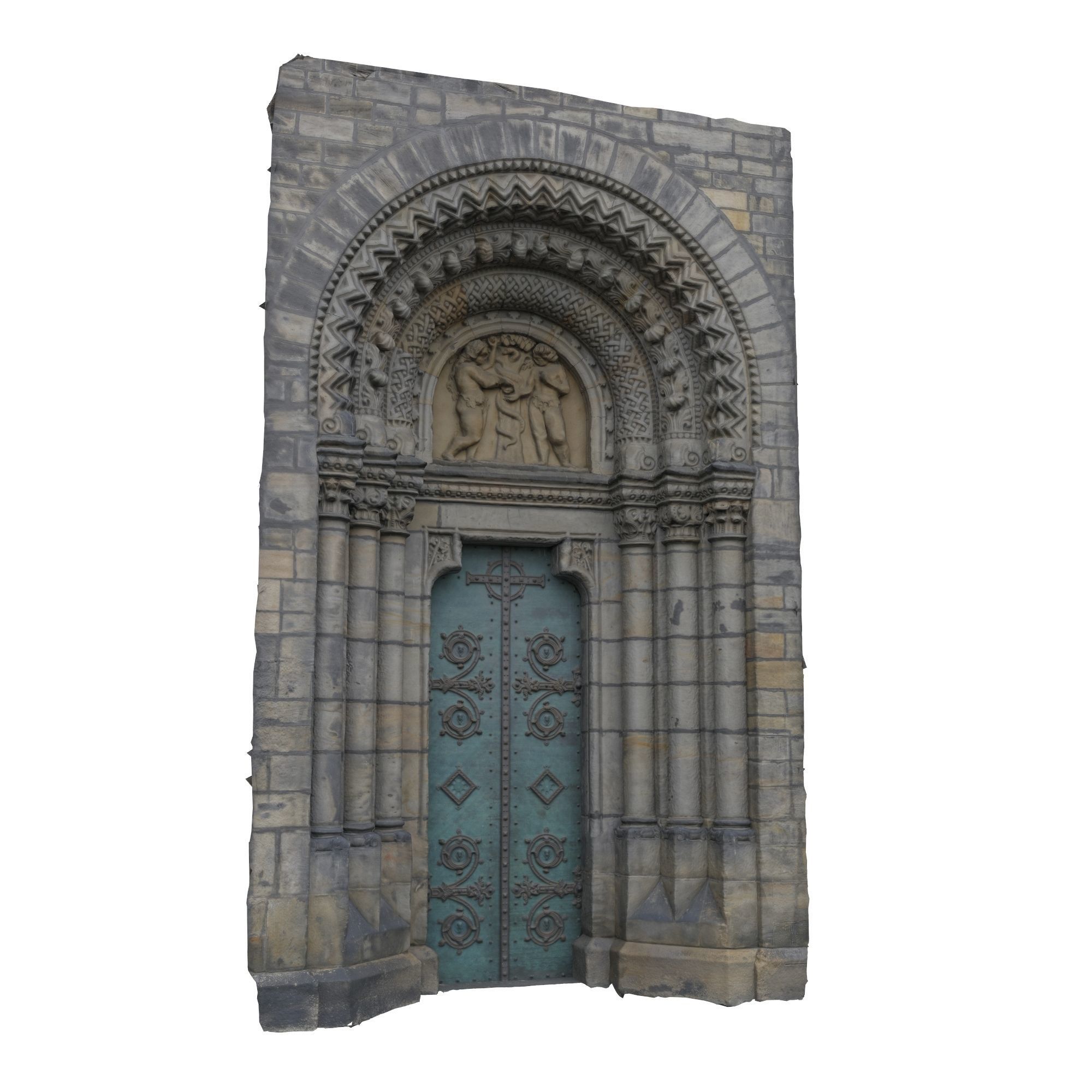 Church portal Low-poly 3D model_9