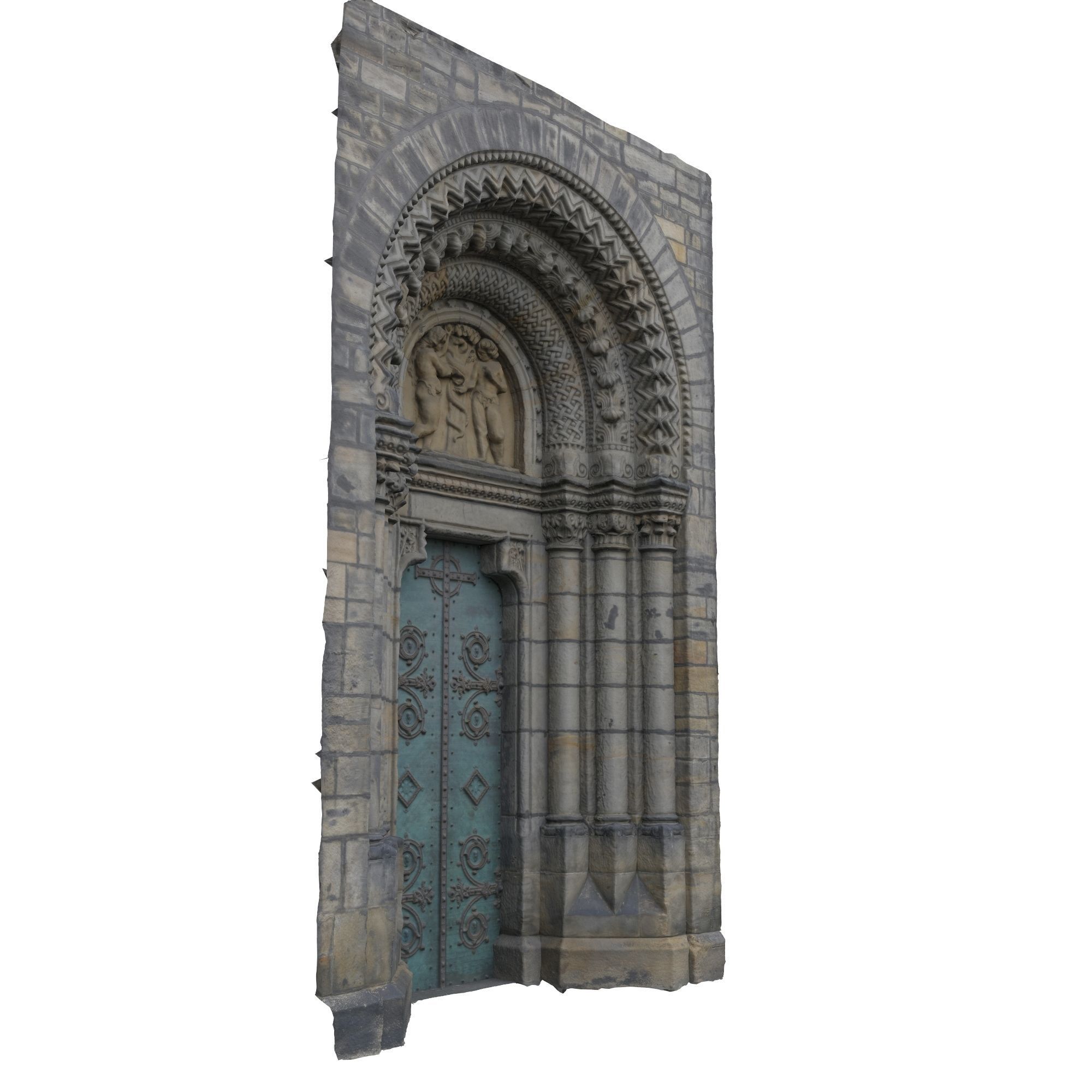 Church portal Low-poly 3D model_5
