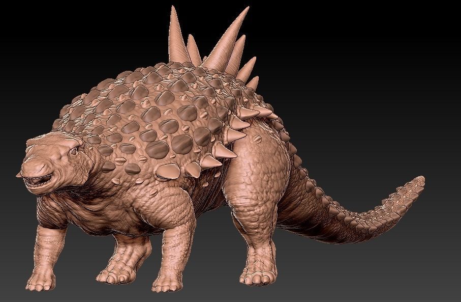 Acantholipan Gonzalezi Dinosaur - Nodosaurus family  Low-poly 3D model_11