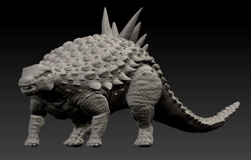 Acantholipan Gonzalezi Dinosaur - Nodosaurus family  Low-poly 3D model_14