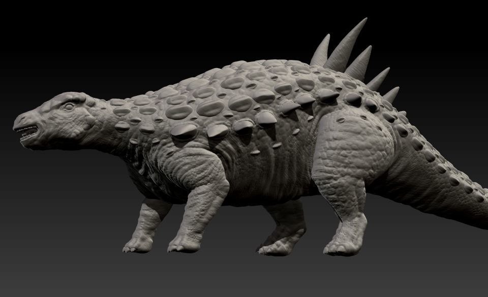 Acantholipan Gonzalezi Dinosaur - Nodosaurus family  Low-poly 3D model_15