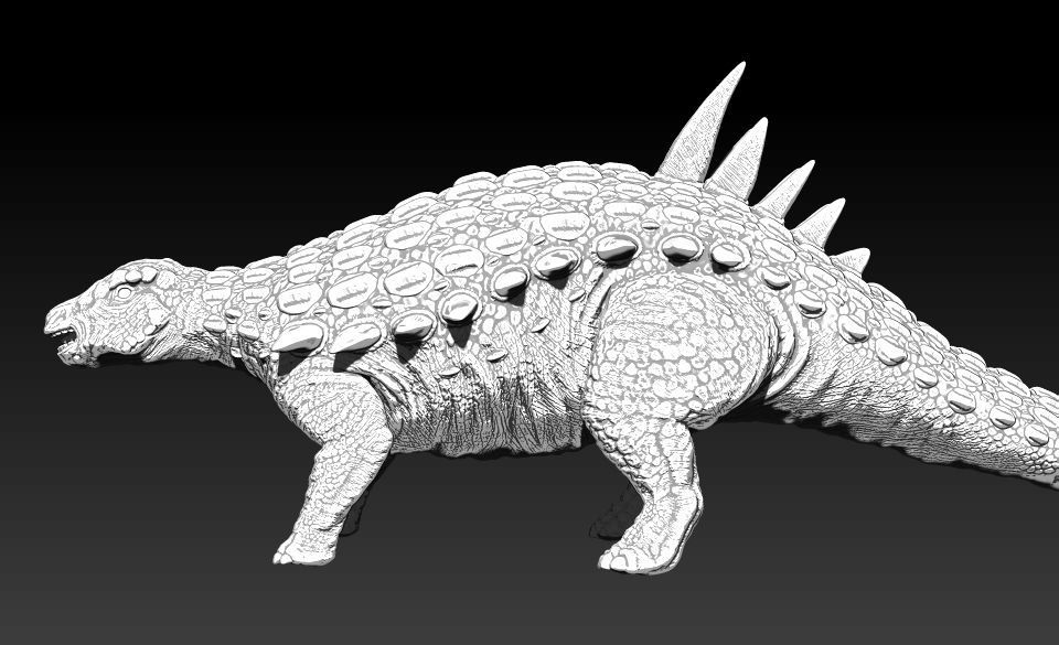 Acantholipan Gonzalezi Dinosaur - Nodosaurus family  Low-poly 3D model_13