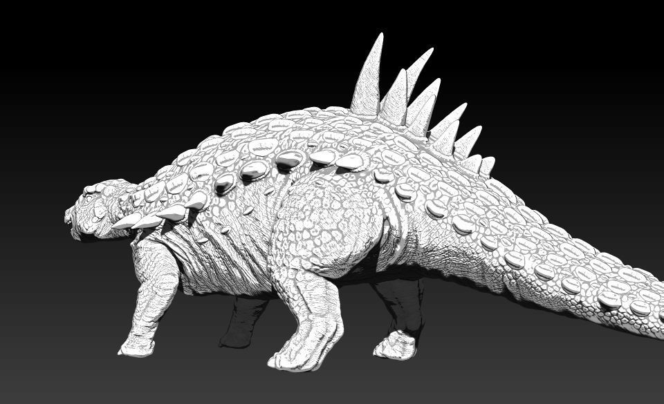 Acantholipan Gonzalezi Dinosaur - Nodosaurus family  Low-poly 3D model_17
