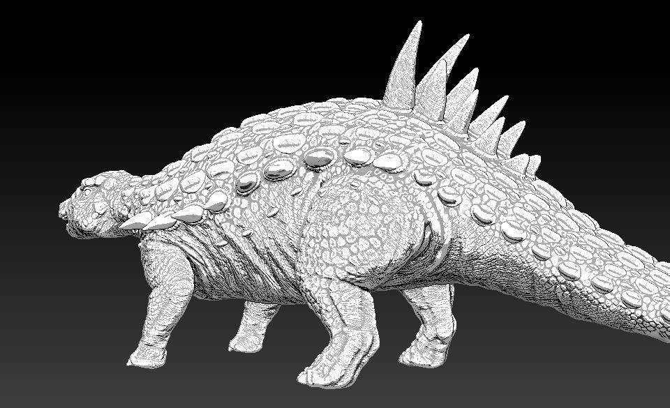 Acantholipan Gonzalezi Dinosaur - Nodosaurus family  Low-poly 3D model_16